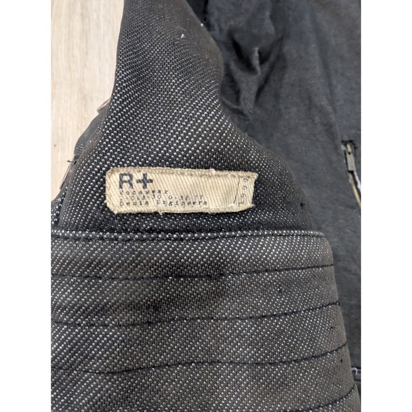 Rocawear Denim Company 2XL Black Moto-Style Jacket Asym Zip Streetwear Hip... - Picture 2 of 16